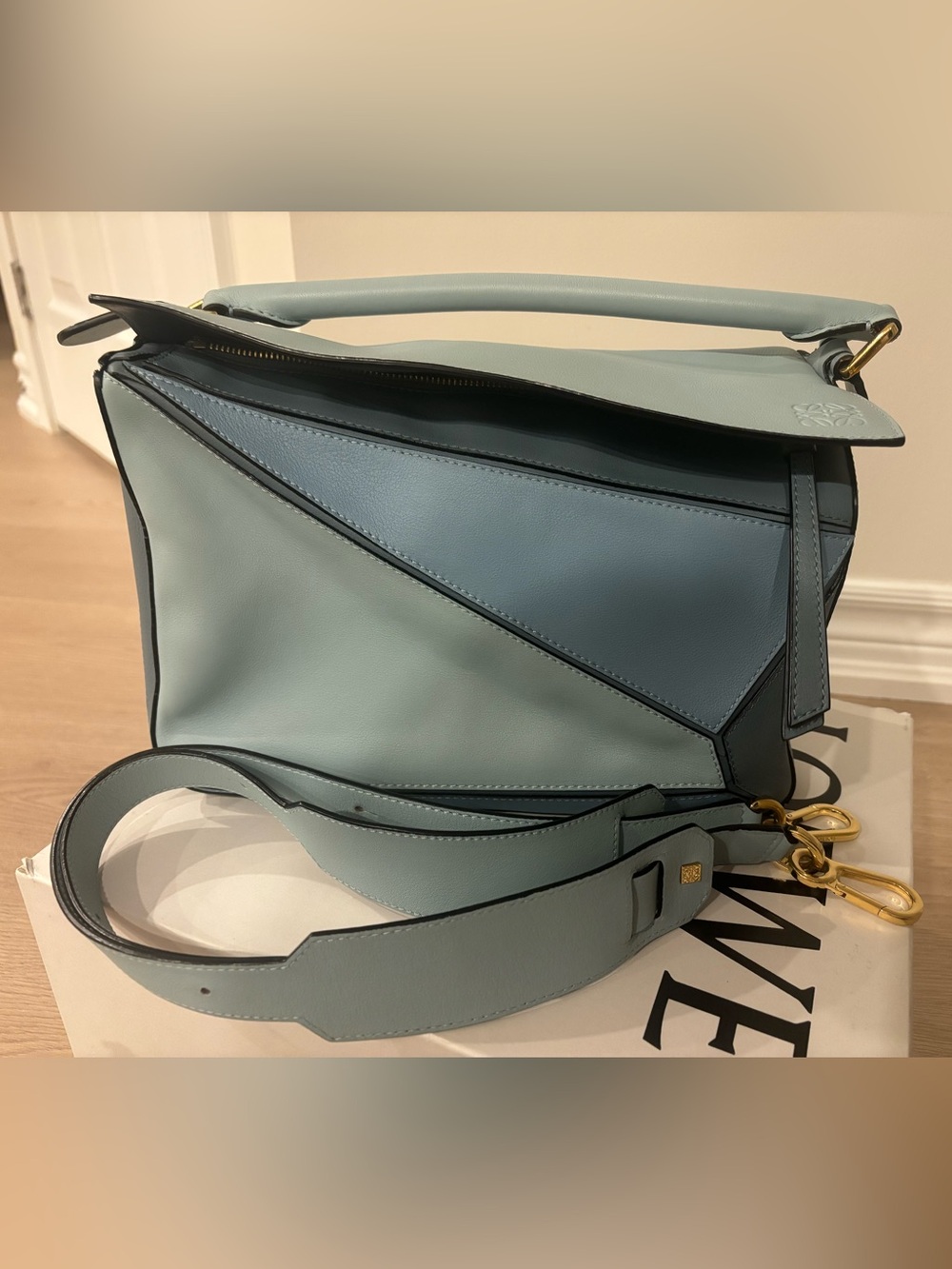 Loewe Tricolor Blue Puzzle Shoulder Bag (Medium)